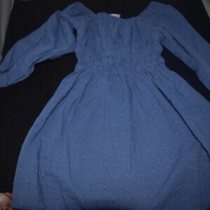 Wonder Nation Long Puff Sleeve Dress Belleflower blue 3T